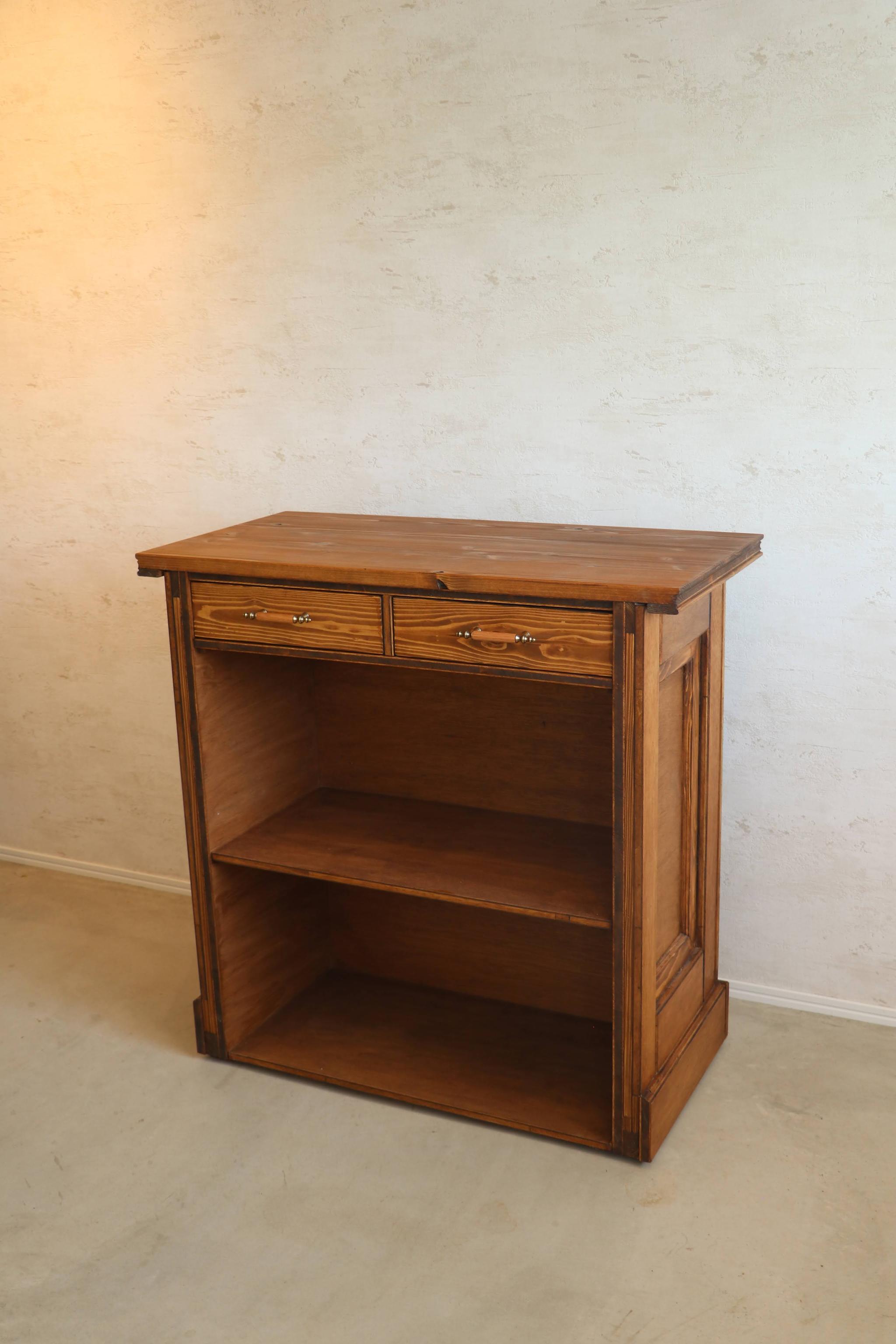 アンティークカウンター レジ台 キャッシャー バーカウンター 受付 サイドテーブル 水槽台 ディスプレイ 店舗什器 | 15枚目